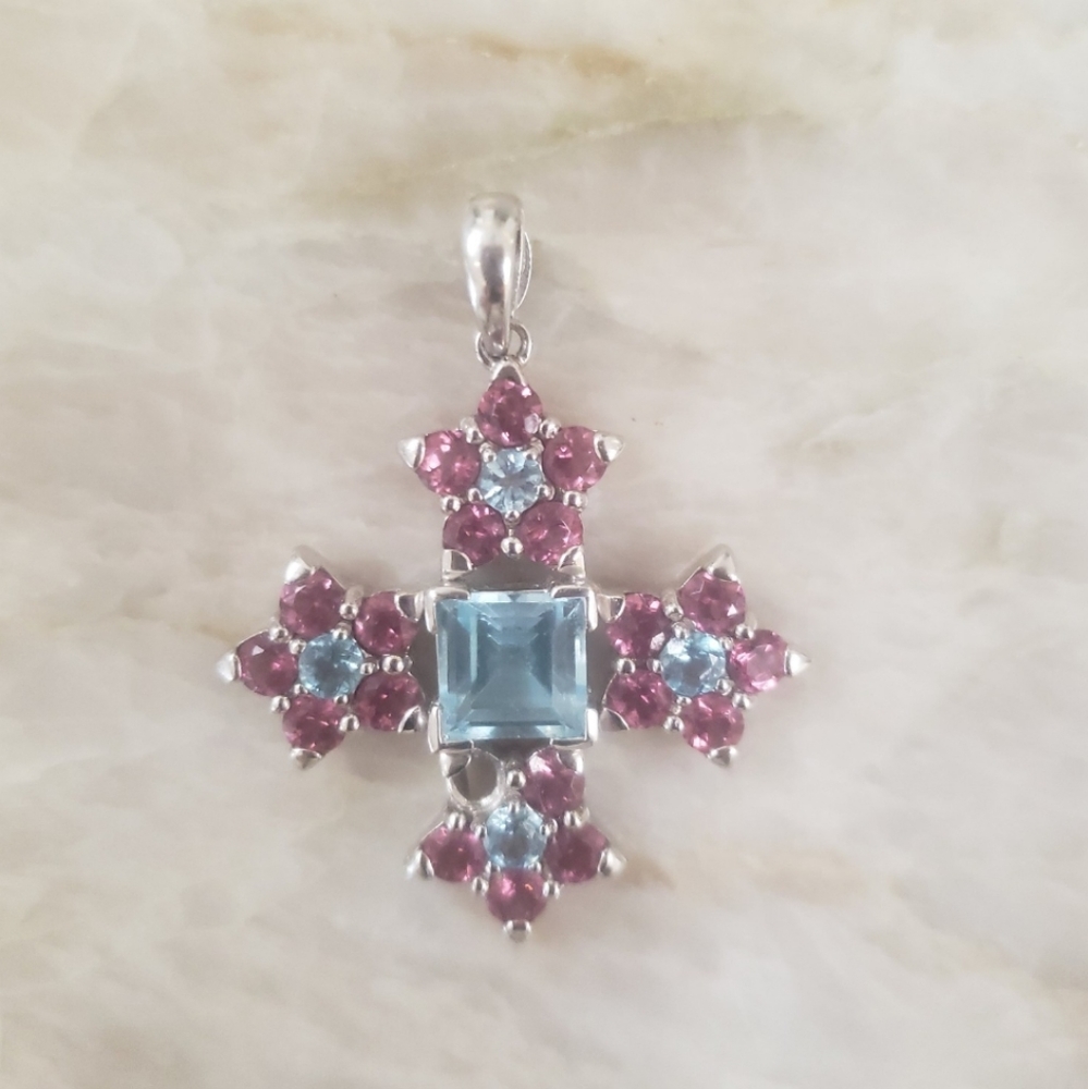 14kt Amethyst Blue Topaz Pendant